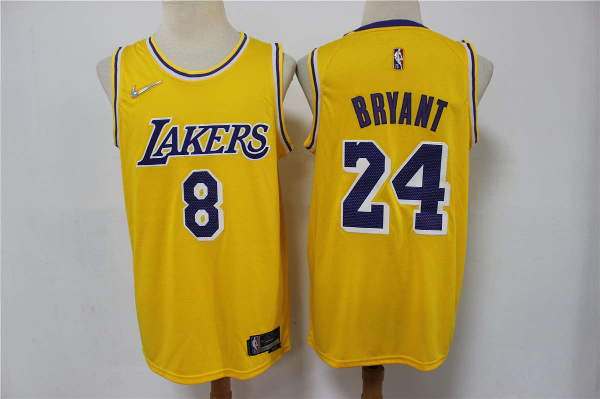 2022 Men Los Angeles Lakers #8 24  bryant Yellow City Edition 75th Nike 2021 NBA Jersey->los angeles lakers->NBA Jersey